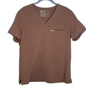 Figs Catarina one pocket scrub top Women’s size medium Chocolate brown vneck